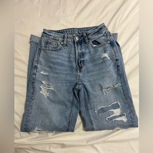 American Eagle torn mom jeans